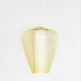 CEILING LAMP IN YELLOW AND WHITE GLASS